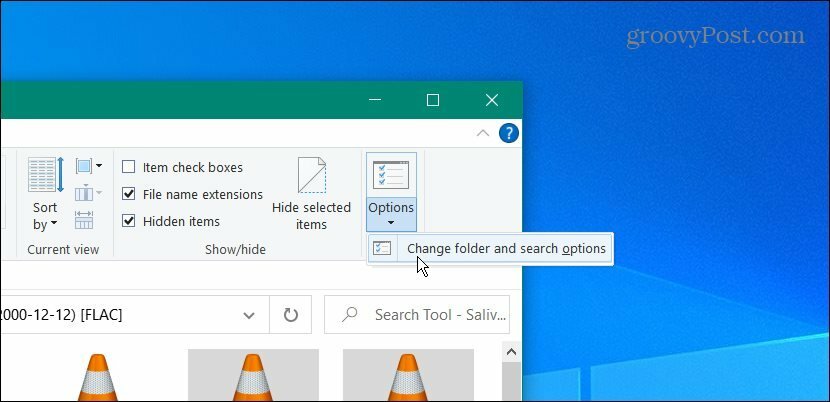 Windows 10 File Explorer -asetukset