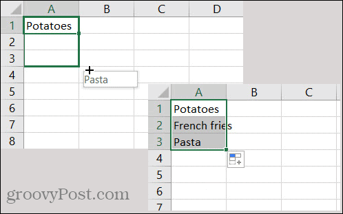 Excelin automaattisen täytön mukautettu luettelo