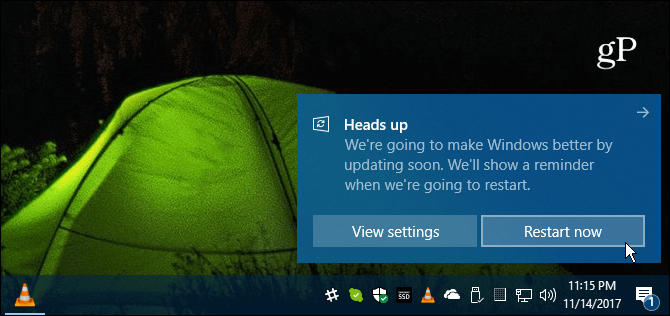 Windows 10 -käynnistysviesti