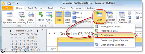 Google-kalenteri Outlook 2010: ään