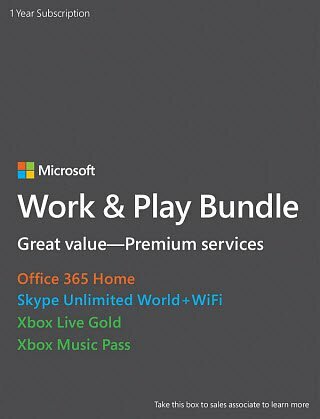 Microsoftin tilauspalvelut Work & Play -paketti 199 dollaria