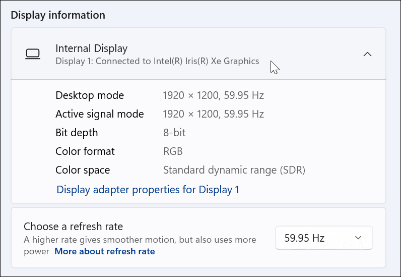 Tarkista grafiikkakorttisi Windows 11:ssä