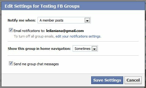Facebook-ryhmän asetukset