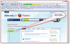Suodata Firefox-lisäosan hakutuloksia