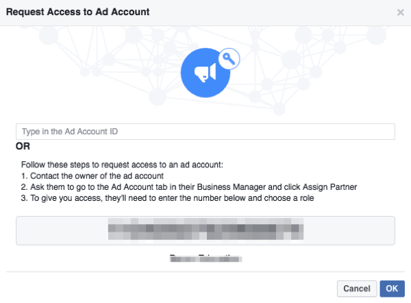 facebook pyytää pääsyä mainostilille