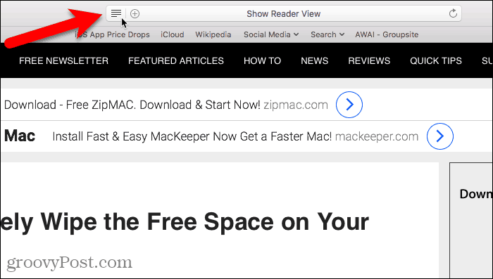 Näytä lukijanäkymä Safari for Mac -sovelluksessa