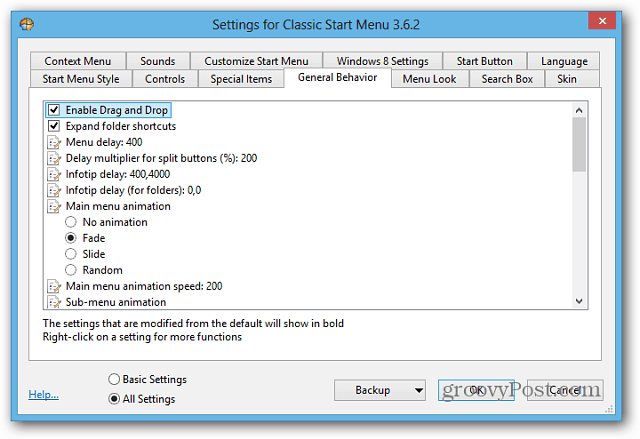 Hanki Käynnistä-valikko takaisin Windows 8: ssa Classic Shell -sovelluksella