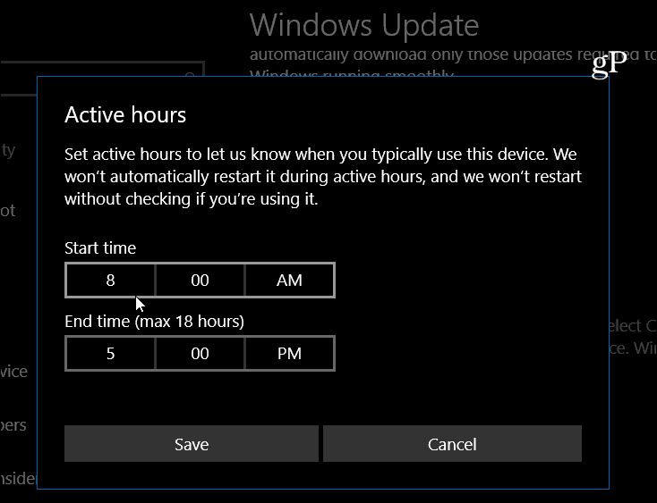 Windows 10 asetti aktiiviset tunnit