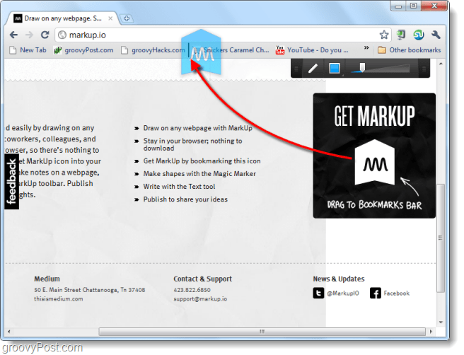 Sieppaa verkkosivustot ja piirrä niihin Markup.ion avulla