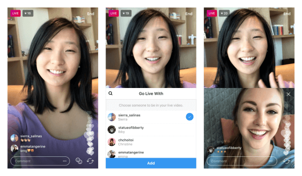 Instagram testaa kykyä jakaa suoraa videolähetystä toisen käyttäjän kanssa.