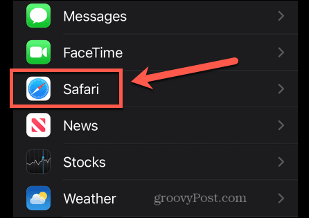 safari asetukset iphone