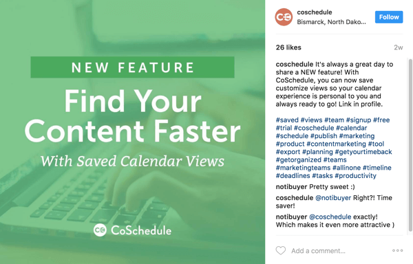 Osoita tekstityksessä käyttäjät Instagram-bioosi blogikirjoituslinkille.