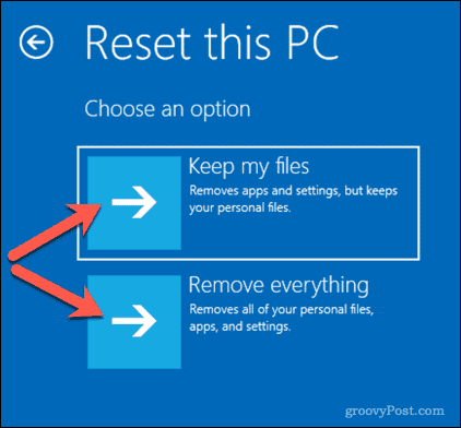 Vaihtoehdot Windows 10 -tietokoneen palauttamiseksi