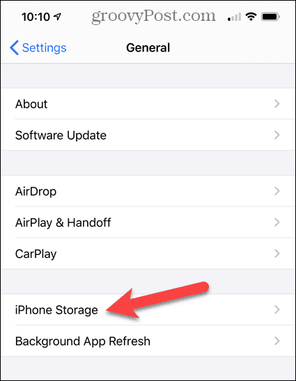 Napauta iPhone Storage