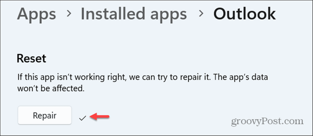 Palauta tai korjaa Windows 11