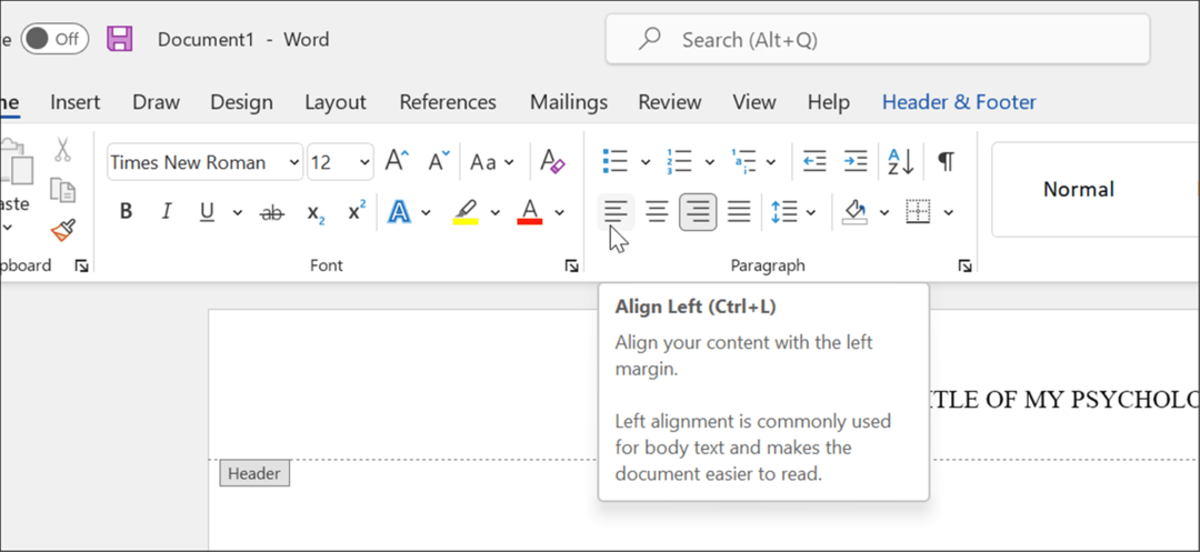 muotoile APA-tyyli Microsoft Wordissa