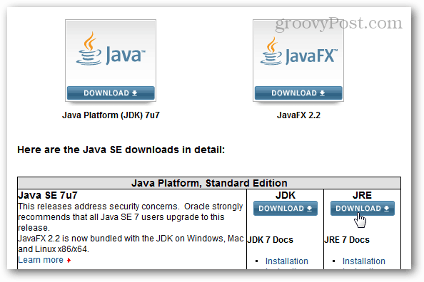 Java-latauskeskus