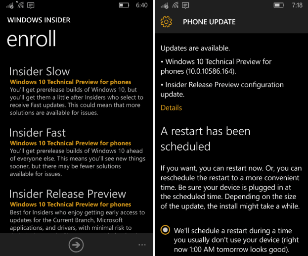 Windows 10 Mobile Build 10586.164 julkaistu, vaihda renkaat saadaksesi se