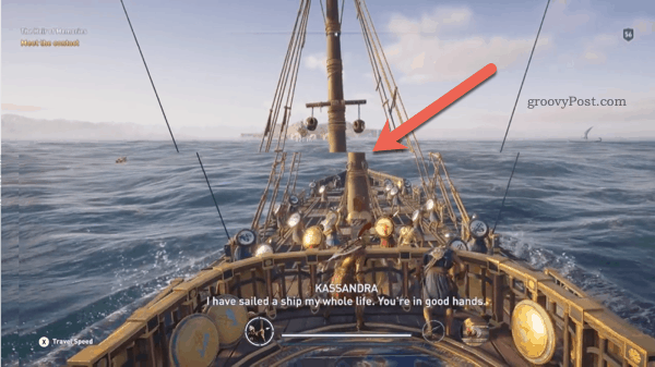 Esimerkki näytön repeytymisestä Assassins Creed Odysseyssä