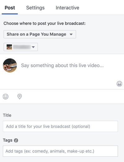 Facebook Liven käyttäminen markkinoinnissasi, vaihe 3.