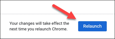 Painike Chromen käynnistämiseksi uudelleen mobiililaitteella