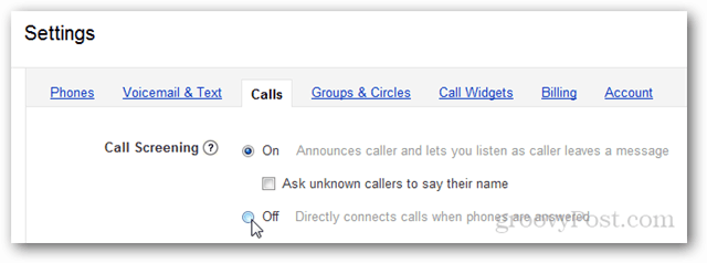 Kuinka poistaa Google Voice Call -seulonta käytöstä