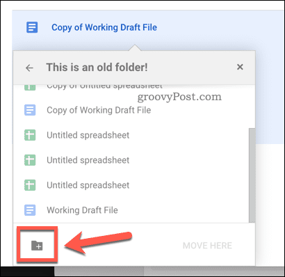 Luodaan uusi kansio tiedostojen siirtämistä varten Google Drivessa