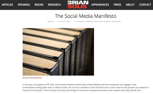 Kun Brian näki sosiaalisen median potentiaalin, hän kirjoitti The Social Media Manifesto.