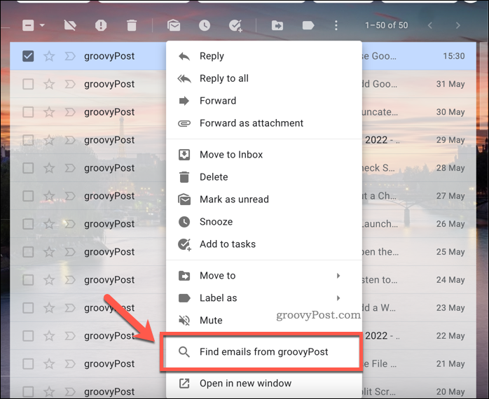 Gmail Etsi sähköpostit vaihtoehdoista