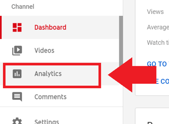 Sosiaalisen median markkinointistrategia; Näyttökuva vaiheesta 2 käyttääksesi YouTube Analyticsia.