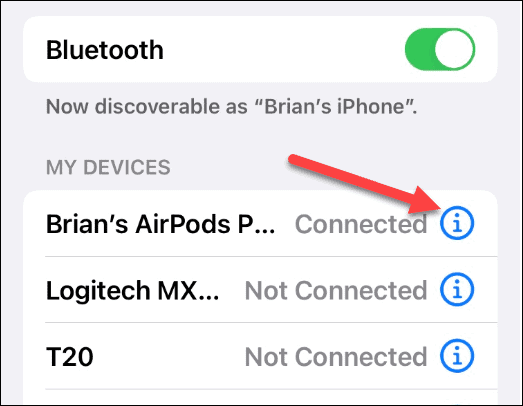 AirPods yhdistetty Bluetooth
