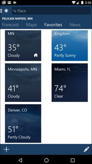 android MSN Weather -sovellus