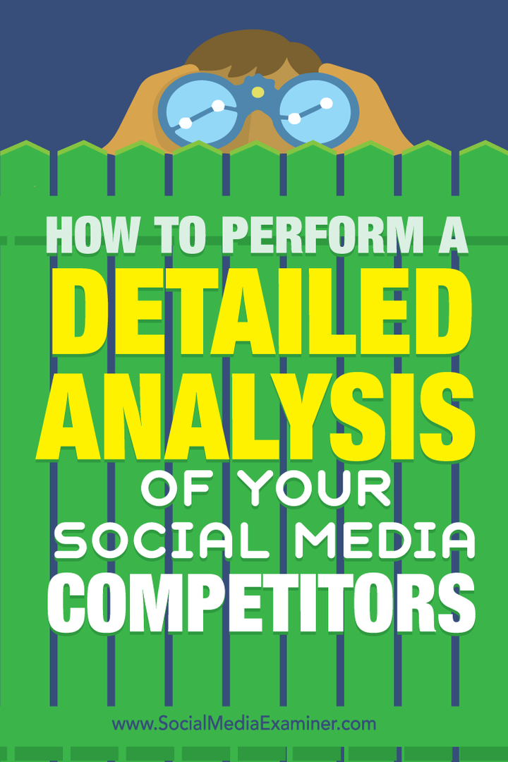 Kuinka tehdä yksityiskohtainen analyysi sosiaalisen median kilpailijoistasi: Sosiaalisen median tutkija