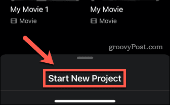 imovie uusi projekti