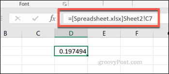 Yhden solun viite ulkoisesta Excel-laskentataulukkotiedostosta