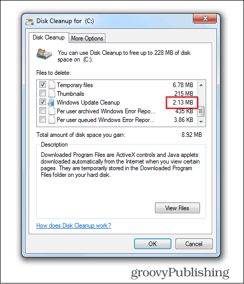 Windows 7 -päivityksen avulla voit poistaa vanhoja päivitystiedostoja