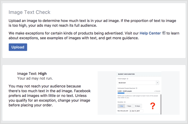 facebook-kuvan tekstintarkistustyökalu