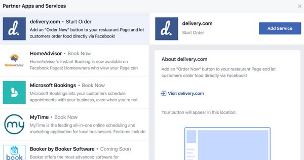 Katso kaikki käytettävissä olevat Facebook-kumppanisovellukset ja -palvelut sekä pian alla olevat palvelut.