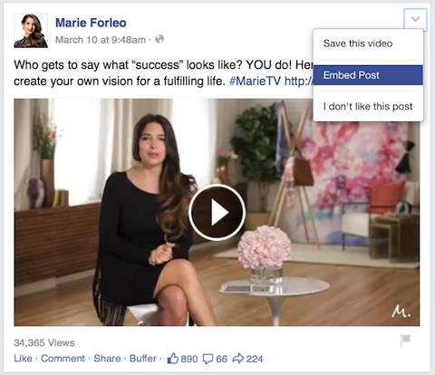 marie forleo video facebook viesti