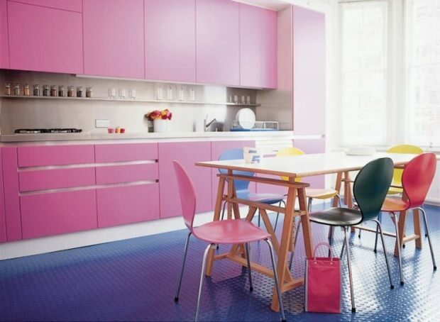 vaaleanpunainen sininen keittiökoriste