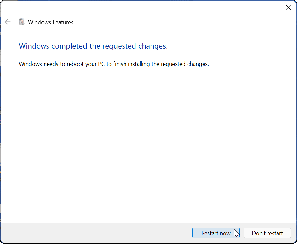 käynnistä windows sandboxin asennus uudelleen Windows 11:ssä