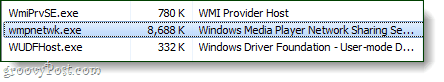 Windows Media Player Network Share -palvelu tehtävähallinnassa