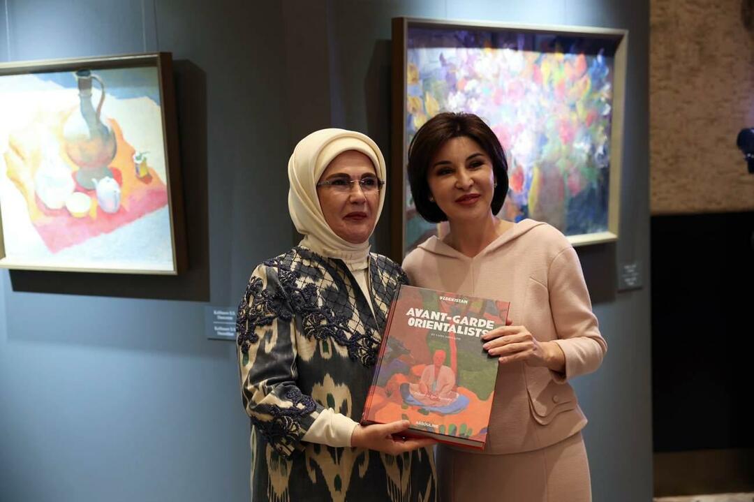 Emine Erdoganin vierailu Samarkandissa! Vieraillut Uzbekistanin värit -näyttelyssä