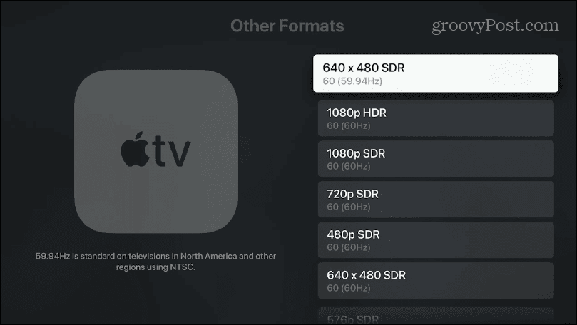 Muuta Apple TV: n näytön resoluutiota