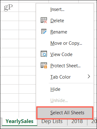 Valitse Kaikki taulukot Excelissä