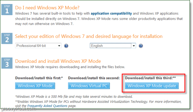 Suorita Windows 7 XP -tila ilman laitteiston virtualisointia