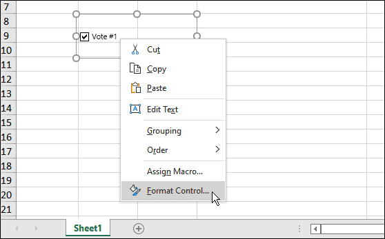 Lisää valintaruutu Microsoft Exceliin