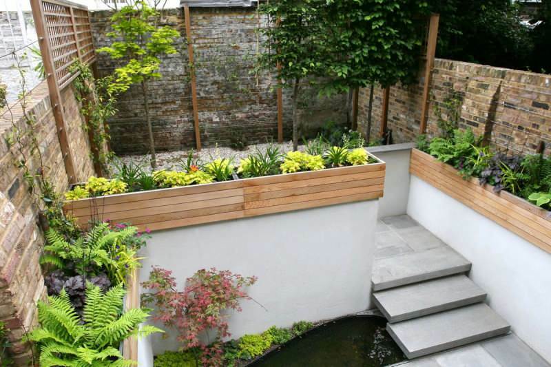 Tyylikäs ja mukava puutarhan sisustusehdotus pieniin puutarhoihin