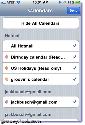 Hotmail-kalenteri