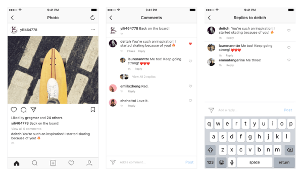 Instagram julkaisee ketjutetut kommentit iOS: lle ja Androidille tulevina viikkoina.